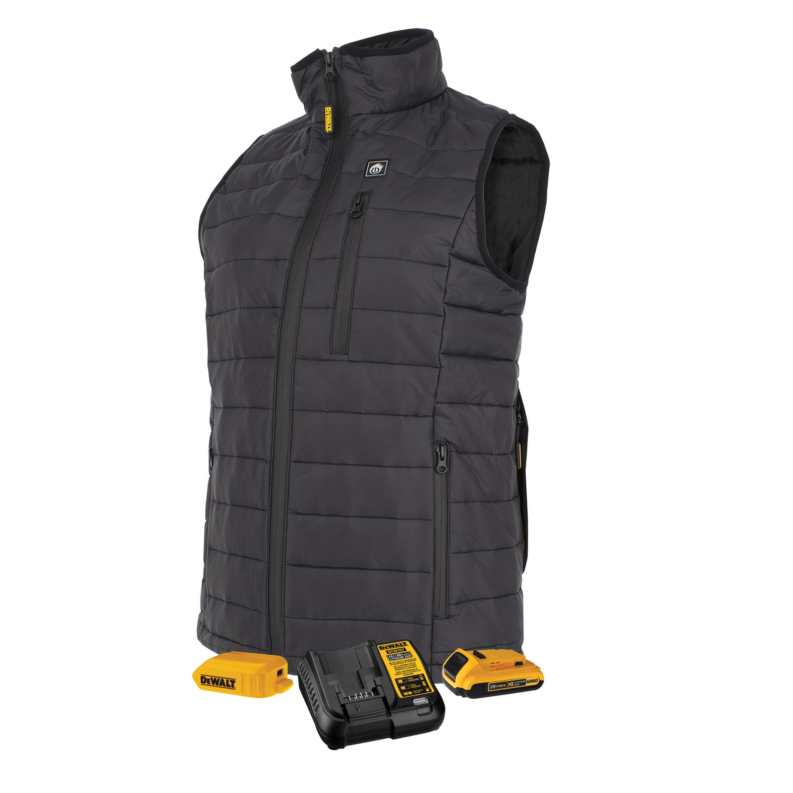 DCHV094 Women's Lightweight Puffer Heated Vest Kit - Black - Size M