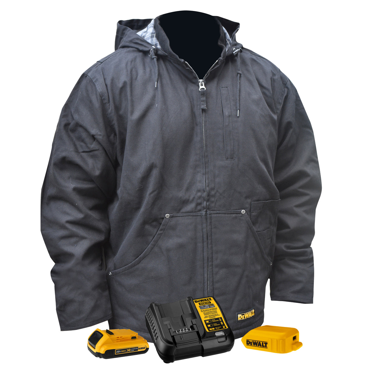 DCHJ076AB Men's Heated Heavy Duty Work Coat Kit - Black - Size 3X
