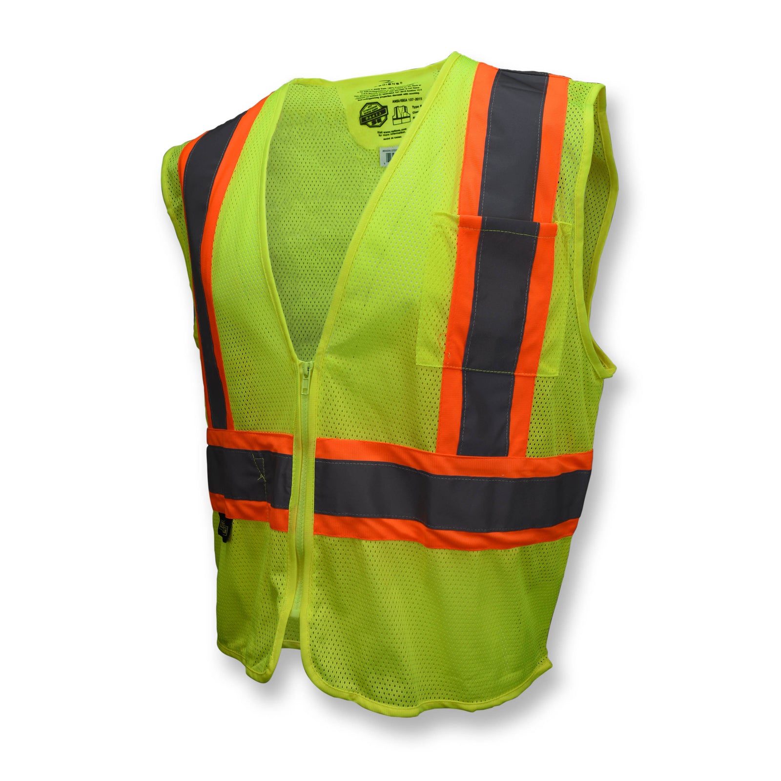 SV225 Class 2 Self Extinguishing Two-Tone Trim Mesh Safety Vest - Orange - Size M