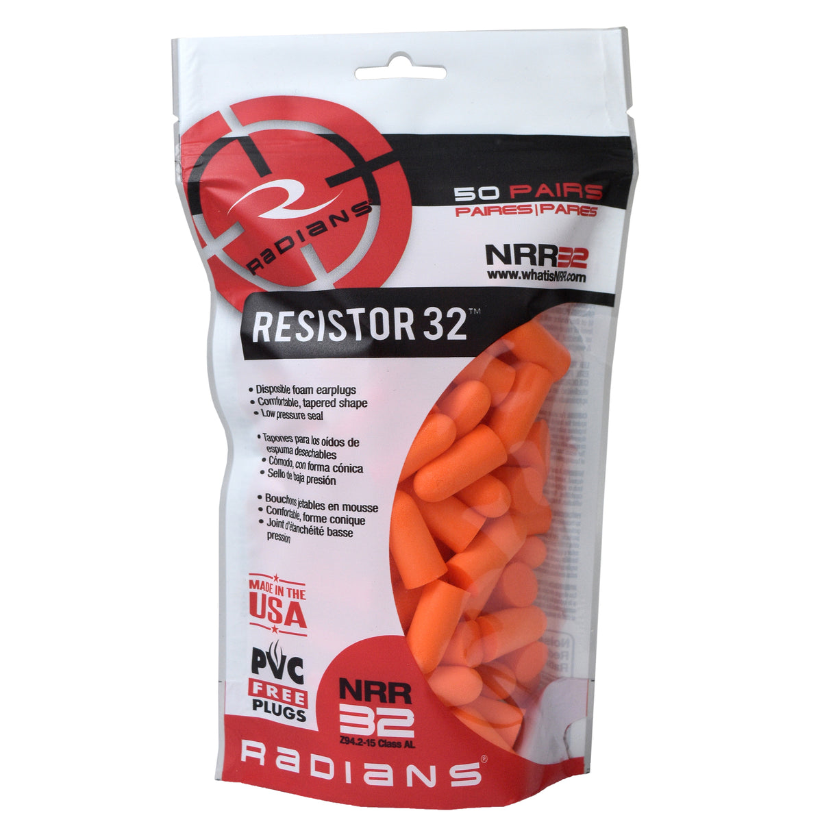 Resistor® 32 Foam Earplugs Bag - Uncorded - Aqua - 50 Pair Bag