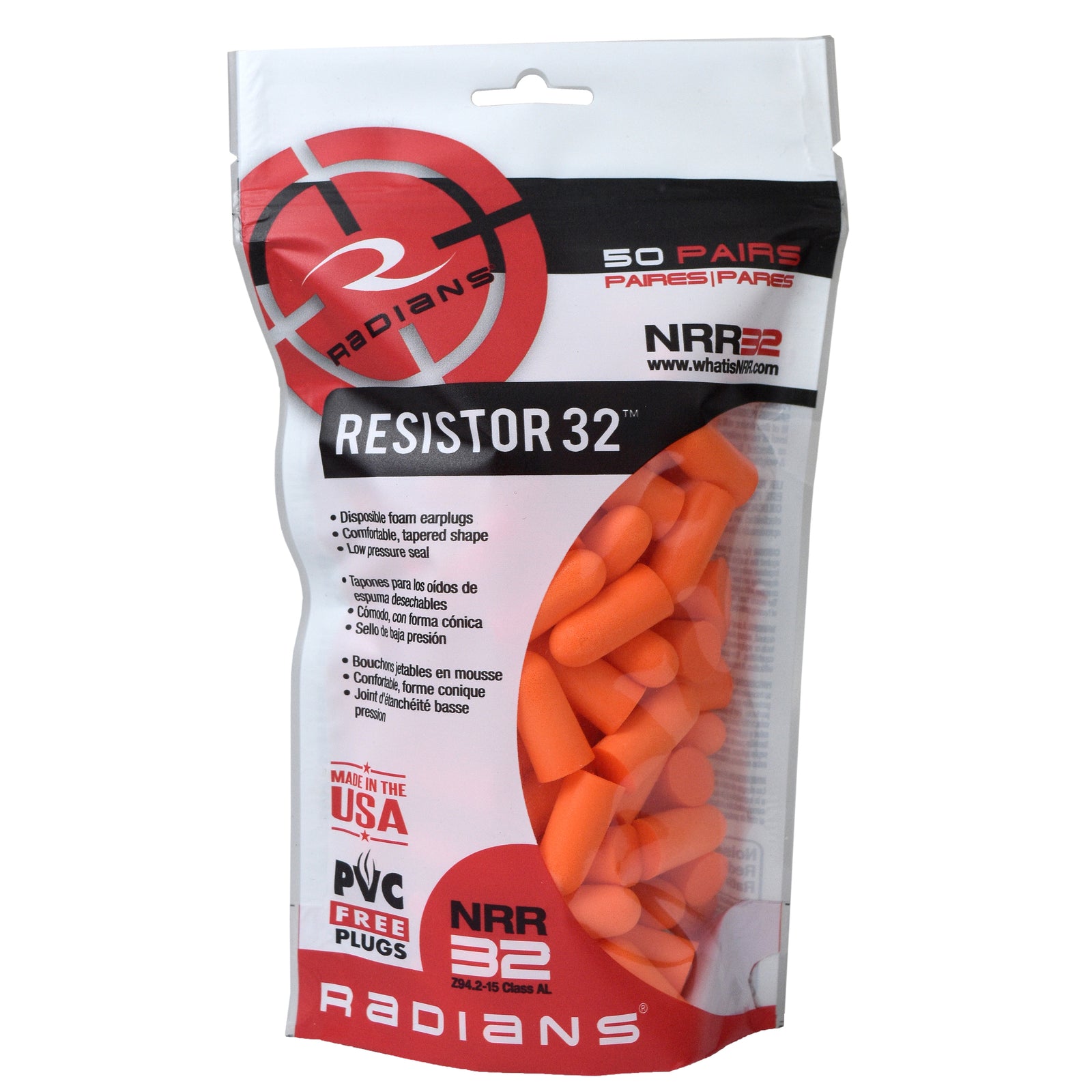 Resistor® 32 Foam Earplugs Bag - Uncorded - Aqua - 50 Pair Bag