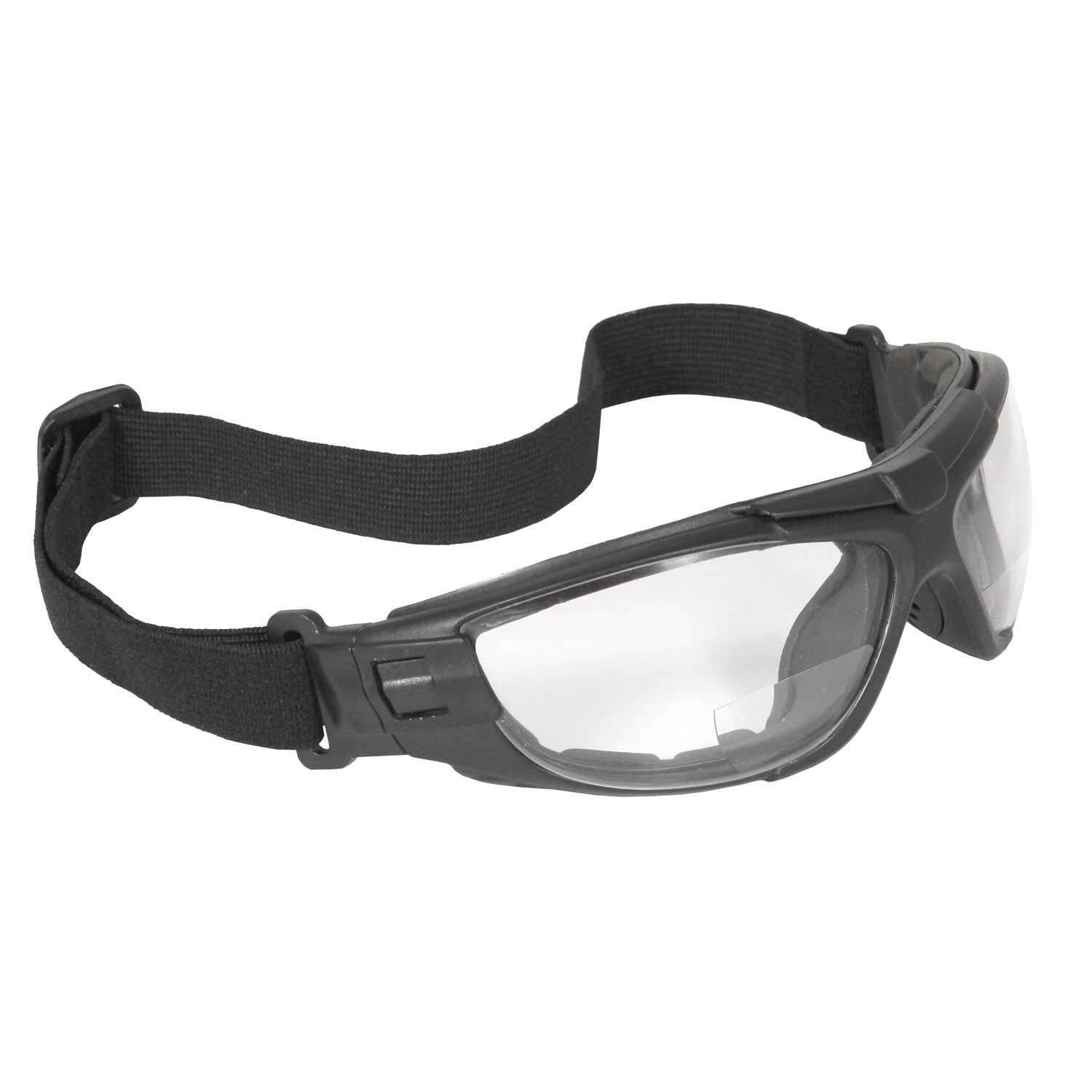 Cuatro™ 4-in-1 Foam Lined Magnifier Safety Eyewear - Black Frame - Clear Anti-Fog Lens - 2.0 Diopter