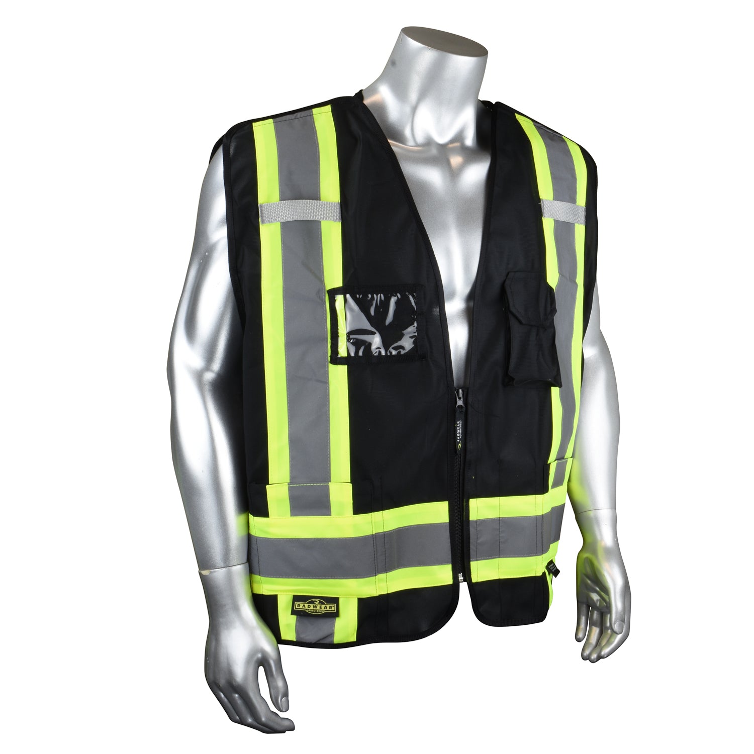 SV020X-1 Heavy Duty 7-Pocket Tear Away Cruiser Vest X-Back - Black - Size L
