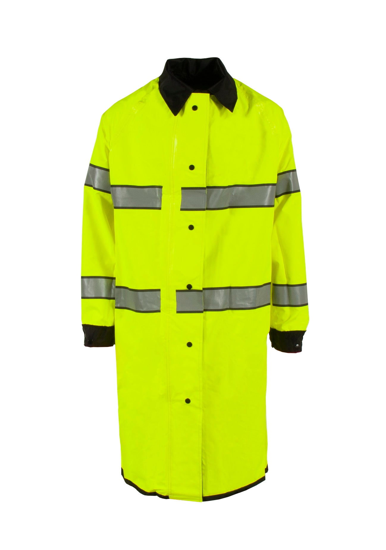 4703RCH3M Safe Officer Series Reversible Raincoat with Reflective Tape - Hi-Vis Lime/Black - Size 4X
