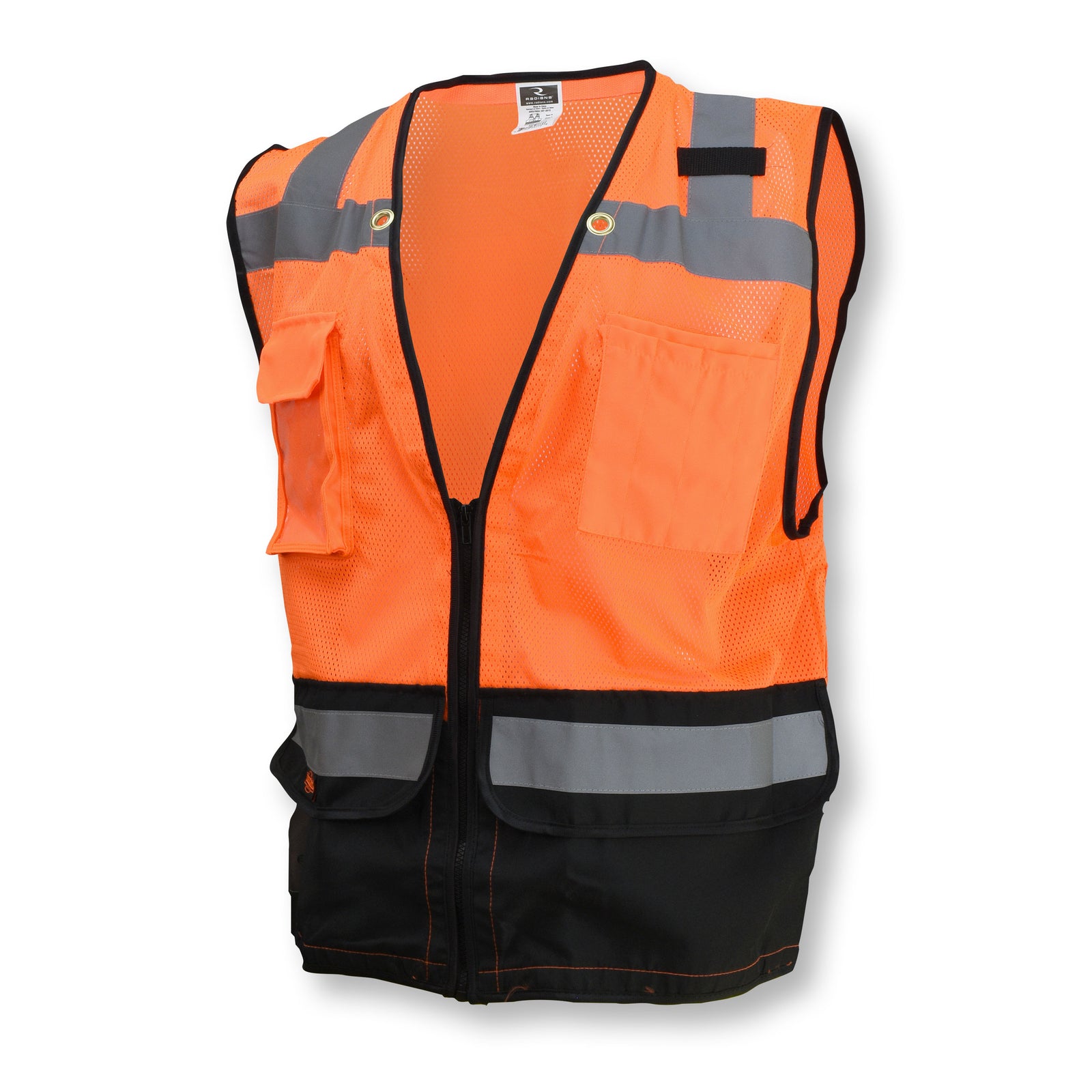 SV59B Type R Class 2 Heavy Duty Surveyor Safety Vest with Zipper - Hi-Vis Green - Size 2X
