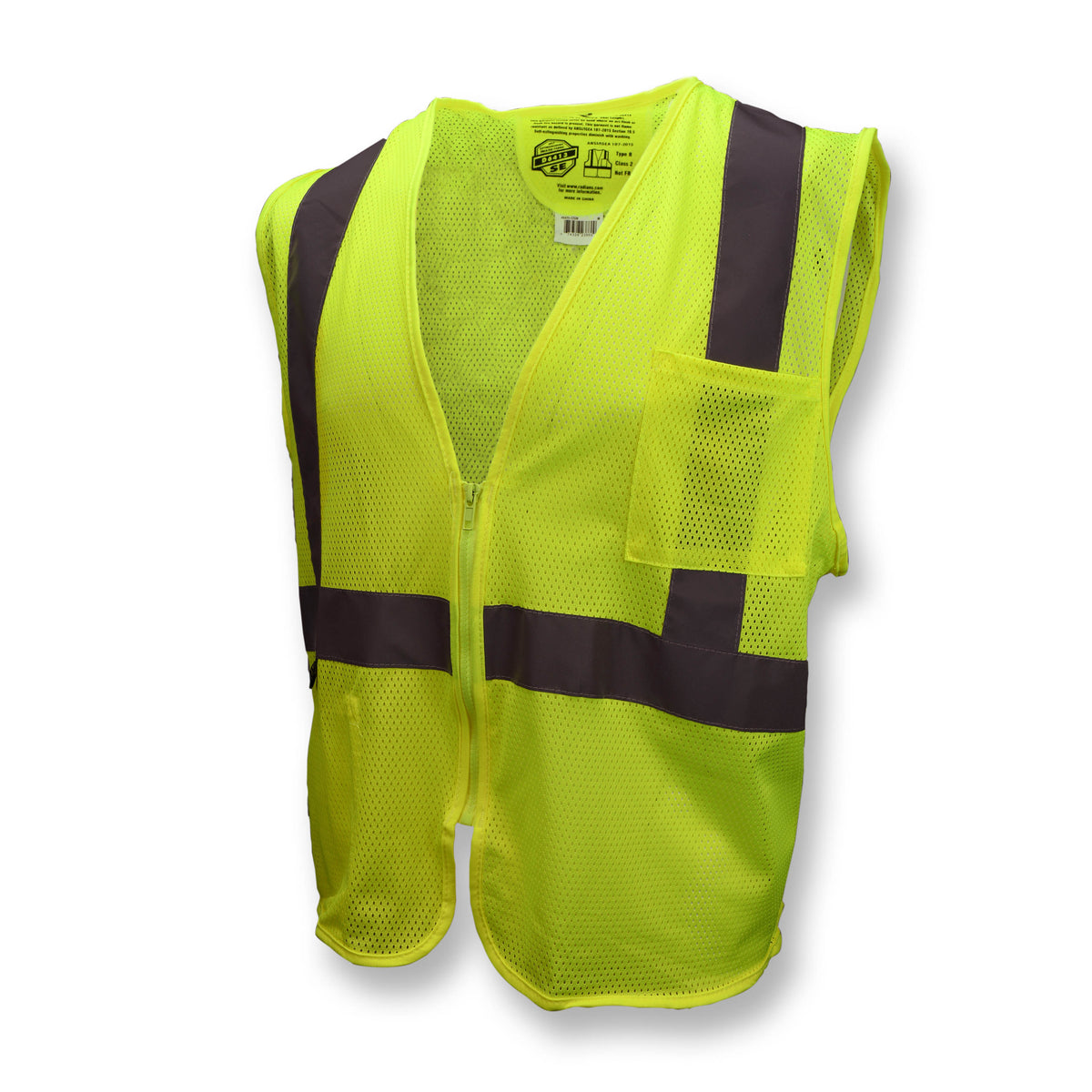SV25 Economy Class 2 Self-Extinguishing Mesh Safety Vest with Zipper - Orange - Size M