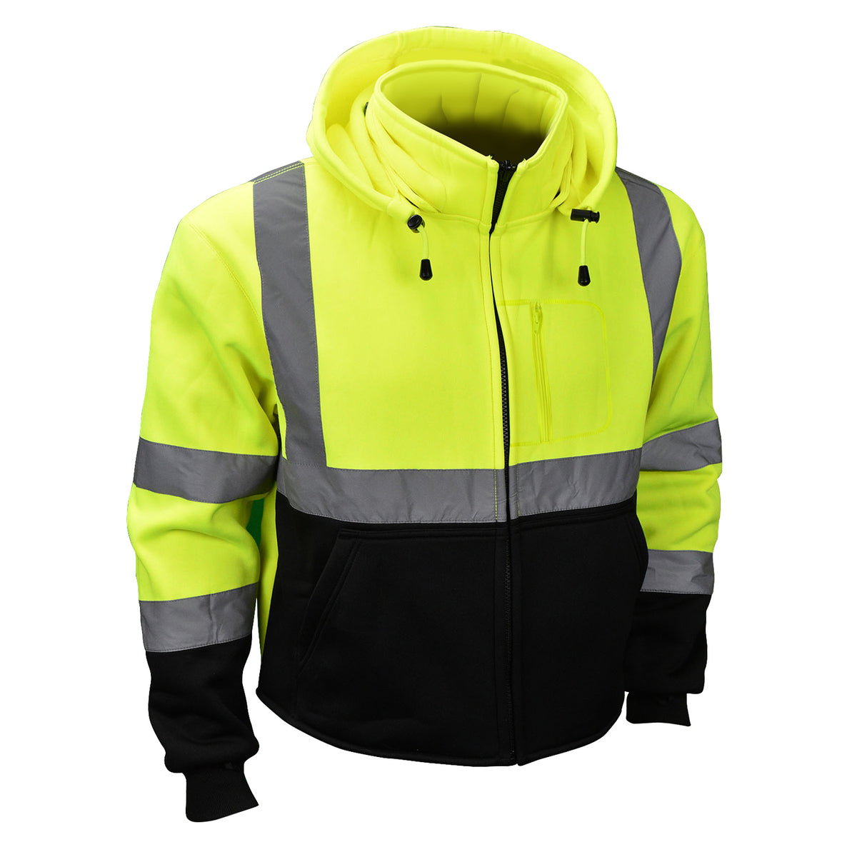 SJ32-3 Color Blocked Hooded Sweatshirt with Removable Hood - Size 3X