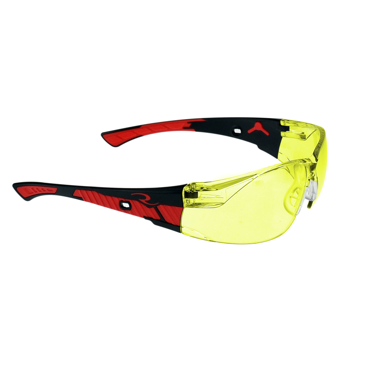 Obliterator™ Safety Eyewear - Black/Red Frame - Indoor/Outdoor Lens
