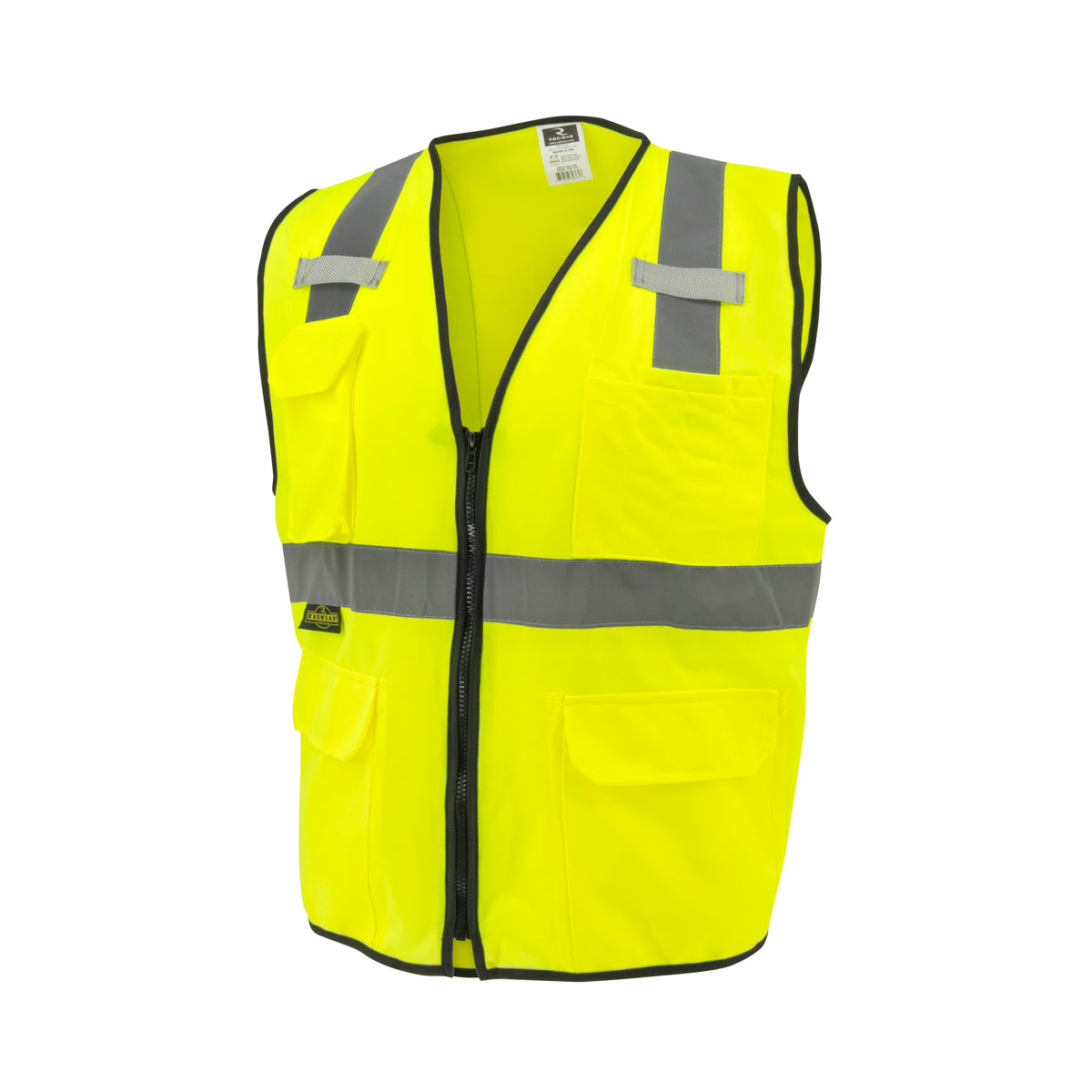 SV7E Economy Type R Class 2 Solid Surveyor Safety Vest - Green - Size S-M
