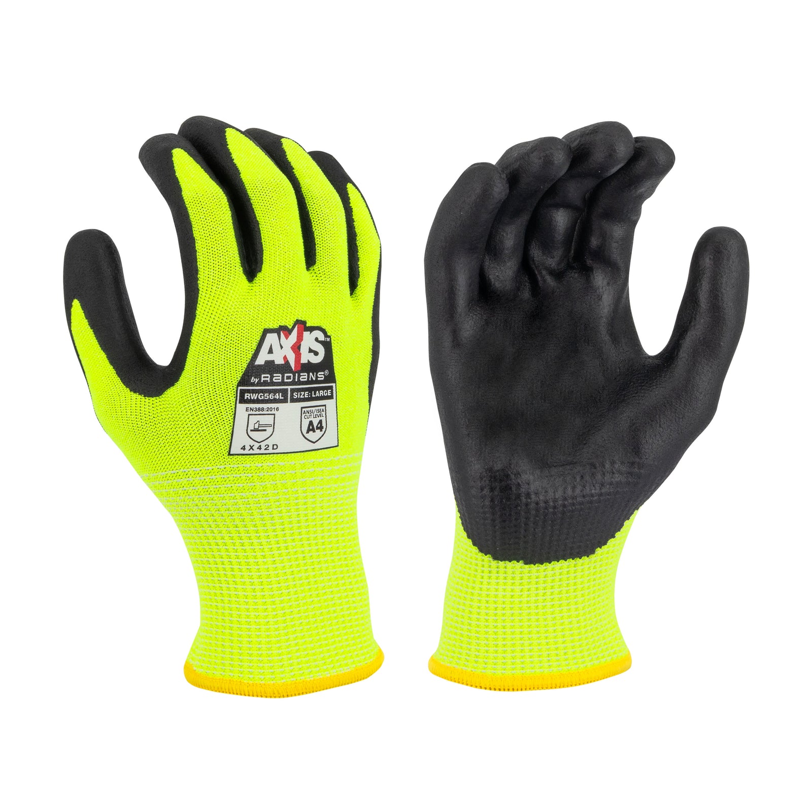 RWG564 AXIS™ Cut Protection Level A4 High Visibility Work Glove - Size S