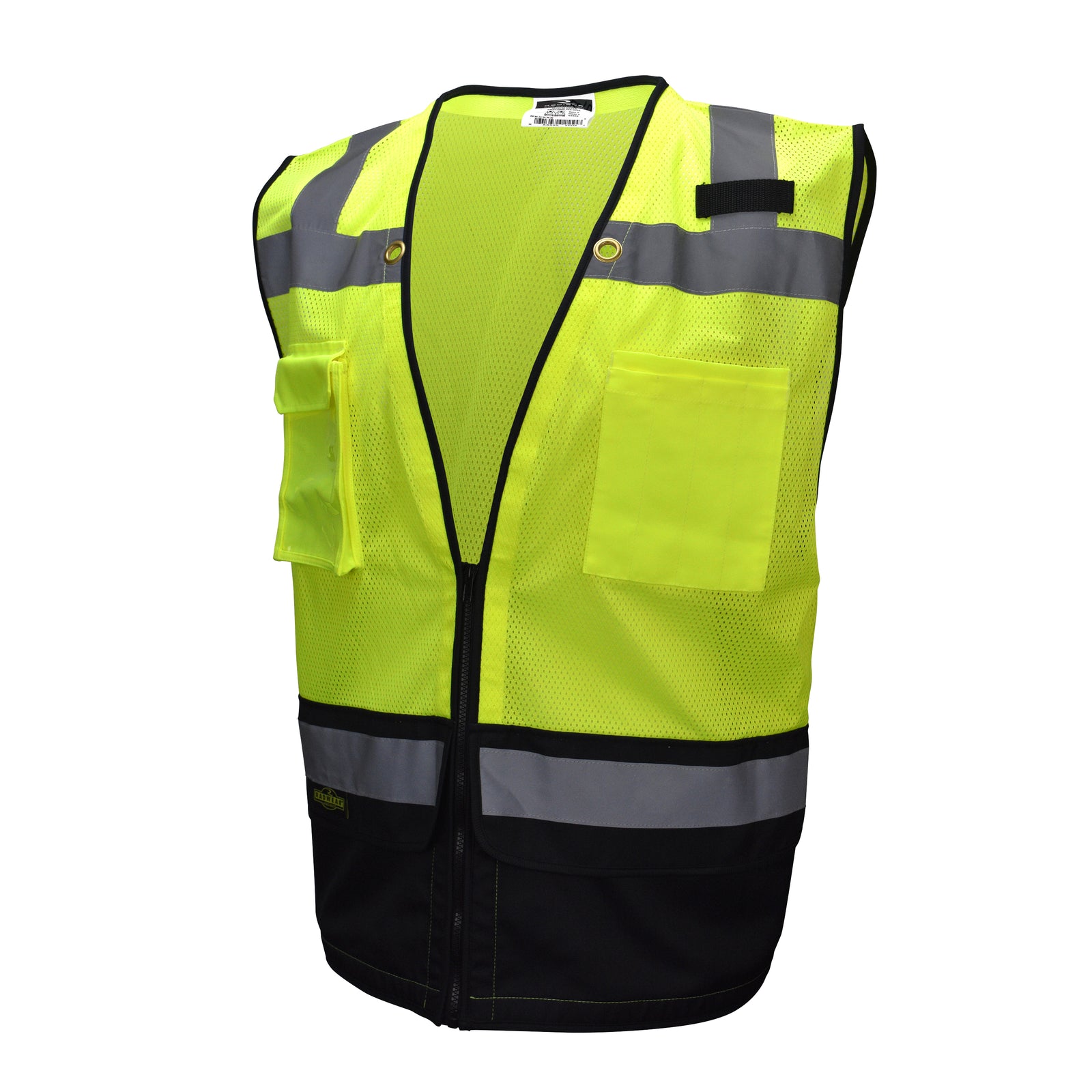 SV59B Type R Class 2 Heavy Duty Surveyor Safety Vest with Zipper - Hi-Vis Green - Size 2X