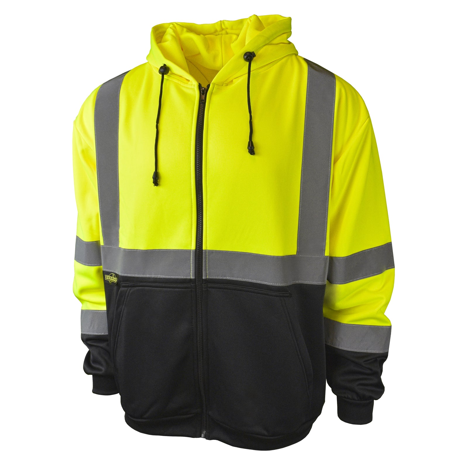 SJ01B-3 Class 3 Color Blocked Hooded Zippered Sweatshirt - Orange - Size M
