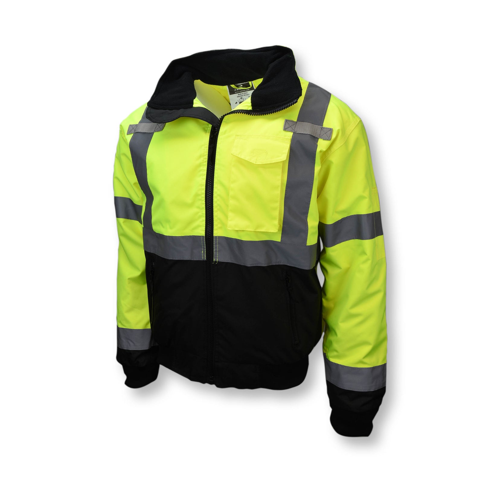 SJ110B Class 3 Two-in-One High Visibility Bomber Safety Jacket - Orange/Black Bottom - Size XL