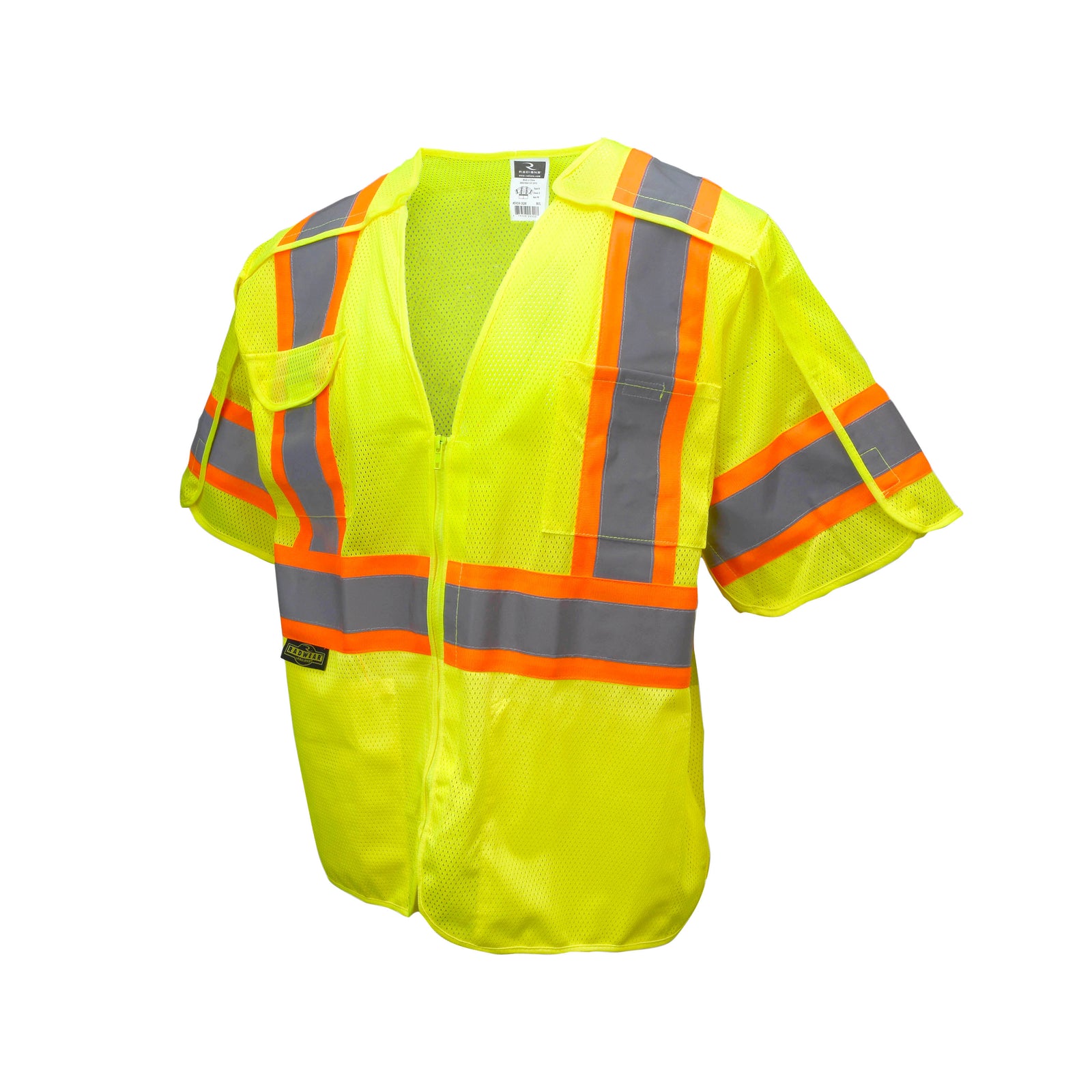 SV24-3 Type R Class 3 Breakaway Mesh Surveyor Vest - Green - Size M-L