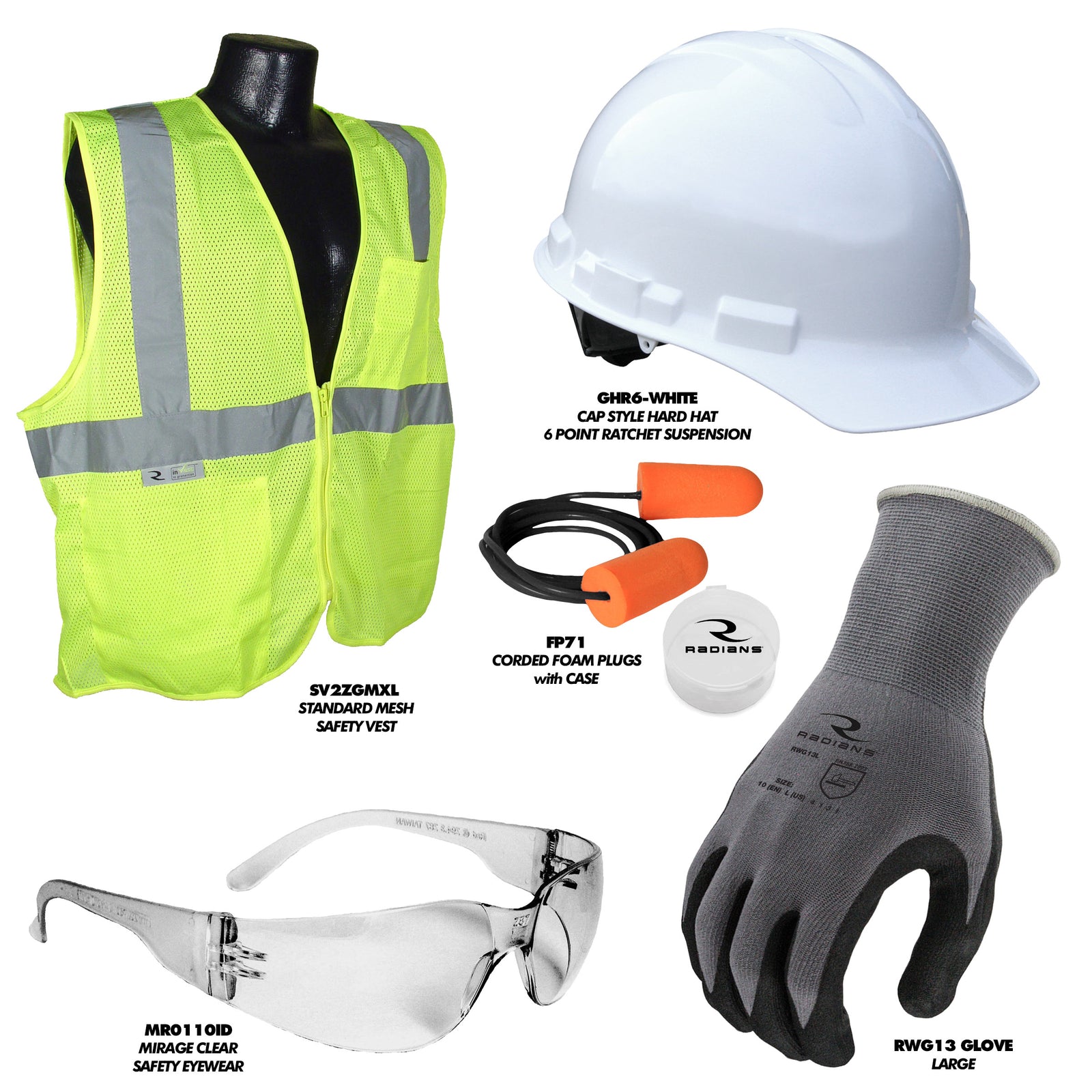 Deluxe Starter Kit - Size XL Glove, Green Size XL Vest