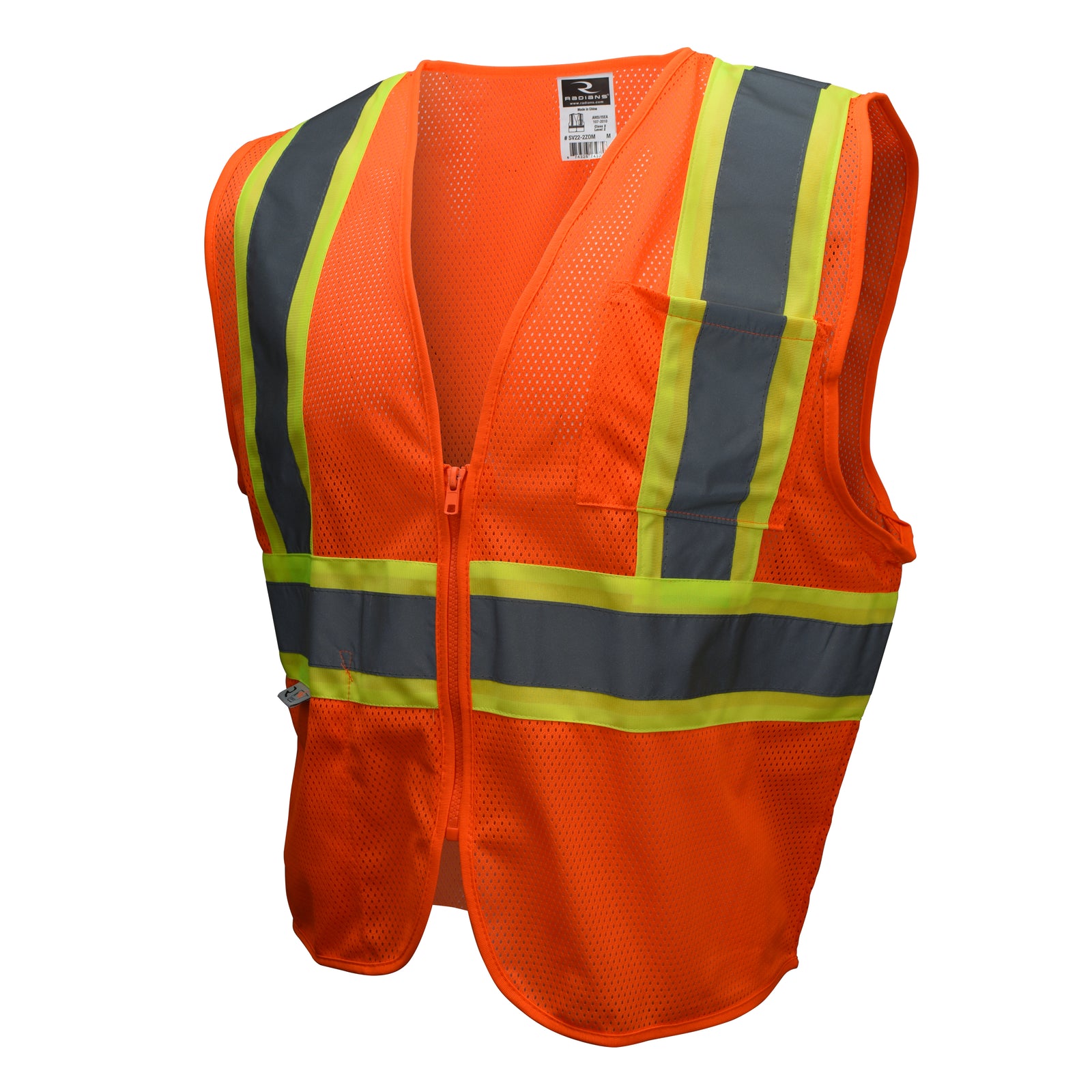 SV22-2 Economy Type R Class 2 Mesh Safety Vest with Two-Tone Trim - Green - Size XL