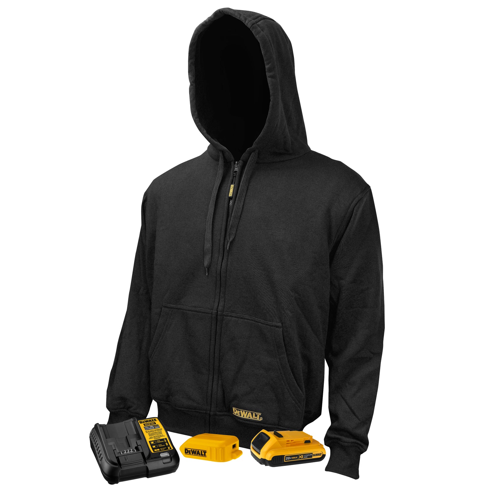 Men's Heated Hoodie Sweatshirt with Battery - Black - Size 2X