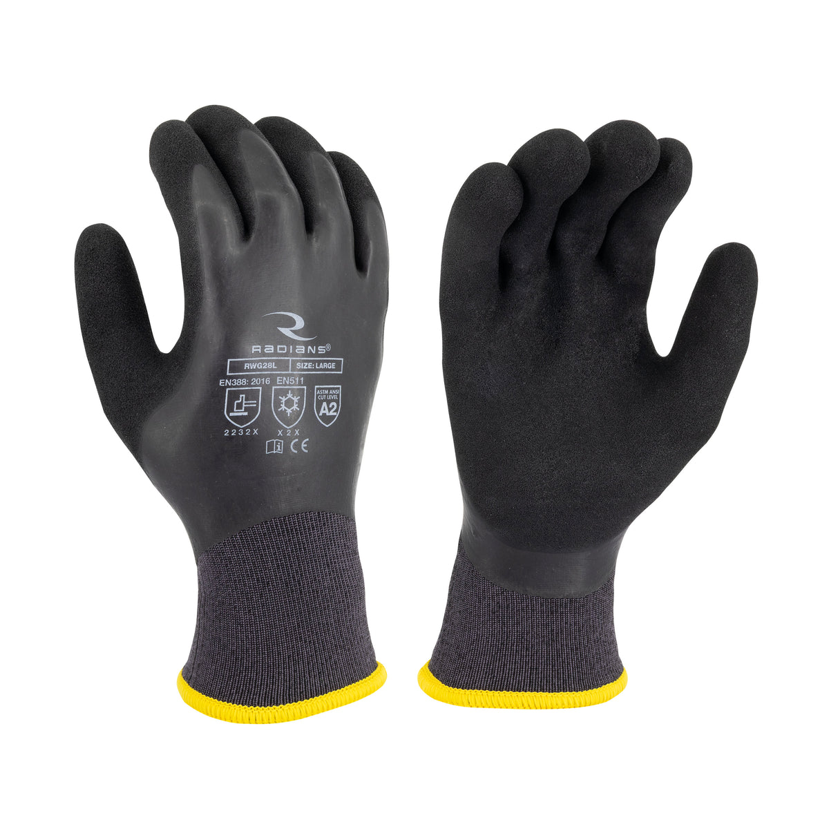 RWG28 Cut Protection Level A2 Dipped Waterproof Winter Gripper Glove - Size 2X