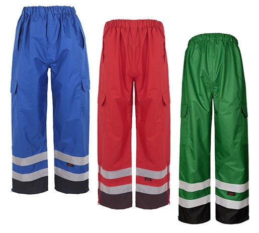 Non-ANSI Multi Color Premium Rain Pants with Black Bottom