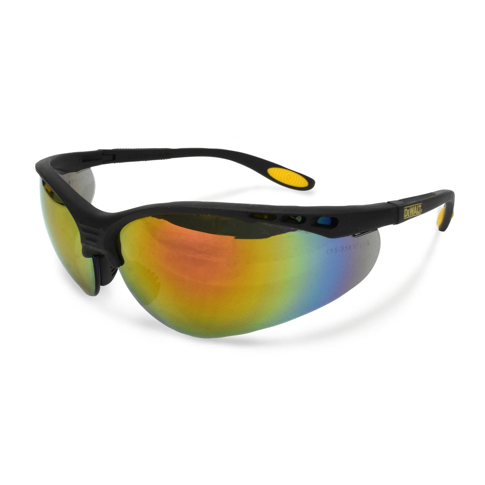 DPG58 Reinforcer™ Protective Eyewear - Black Frame - Fire Mirror Lens