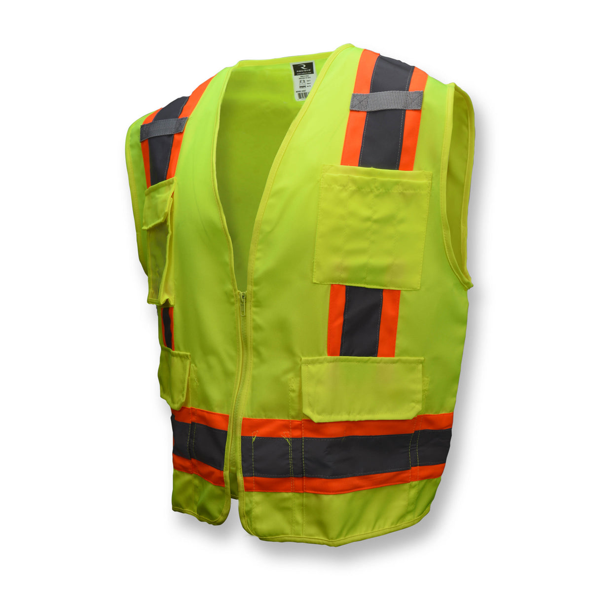 SV62 Type R Class 2 Surveyor Heavy Duty Solid Twill Safety Vest - Orange - Size M
