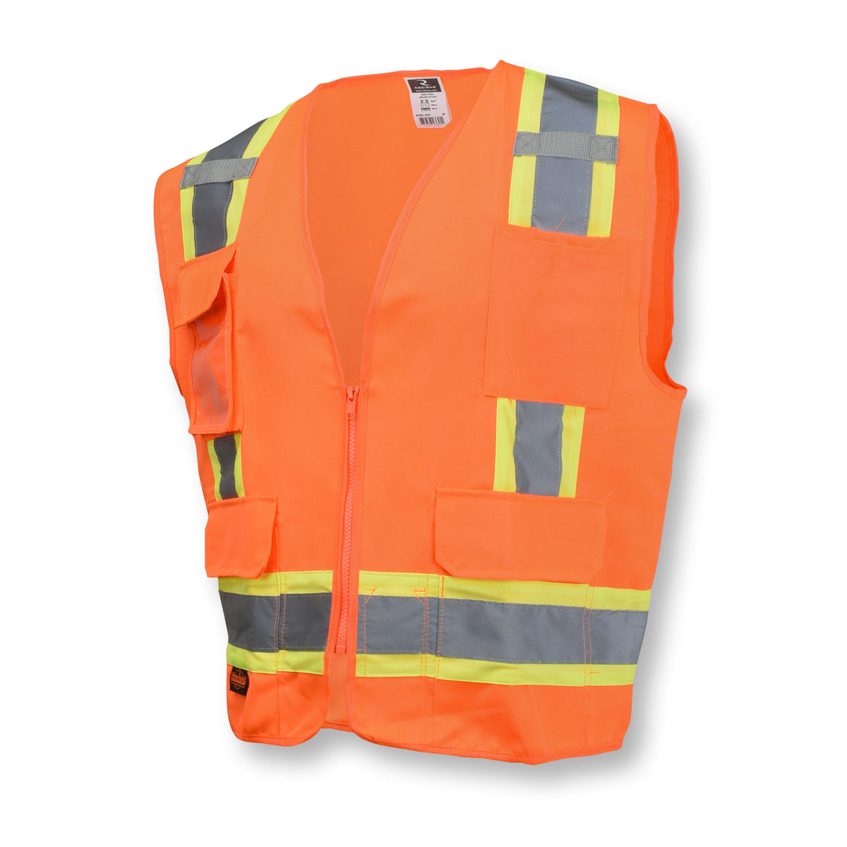 SV62 Type R Class 2 Surveyor Heavy Duty Solid Twill Safety Vest - Orange - Size M