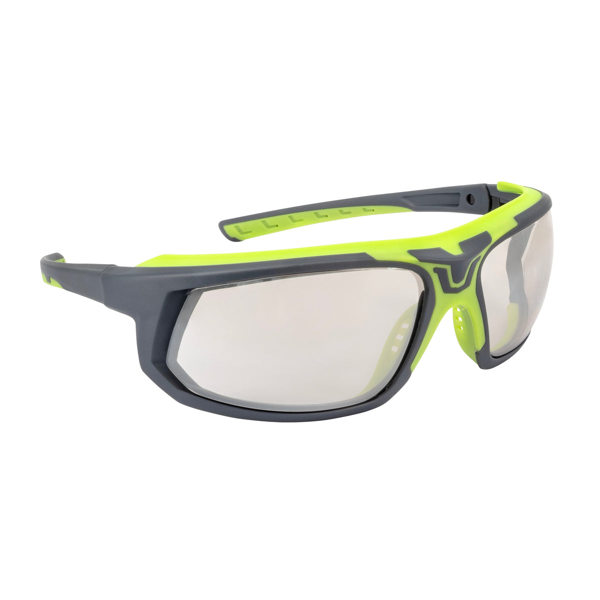 GLYF® Safety Eyewear with Comfort Soft-Touch Liner - Hi-Vis/Gray Frame, Smoke Lens