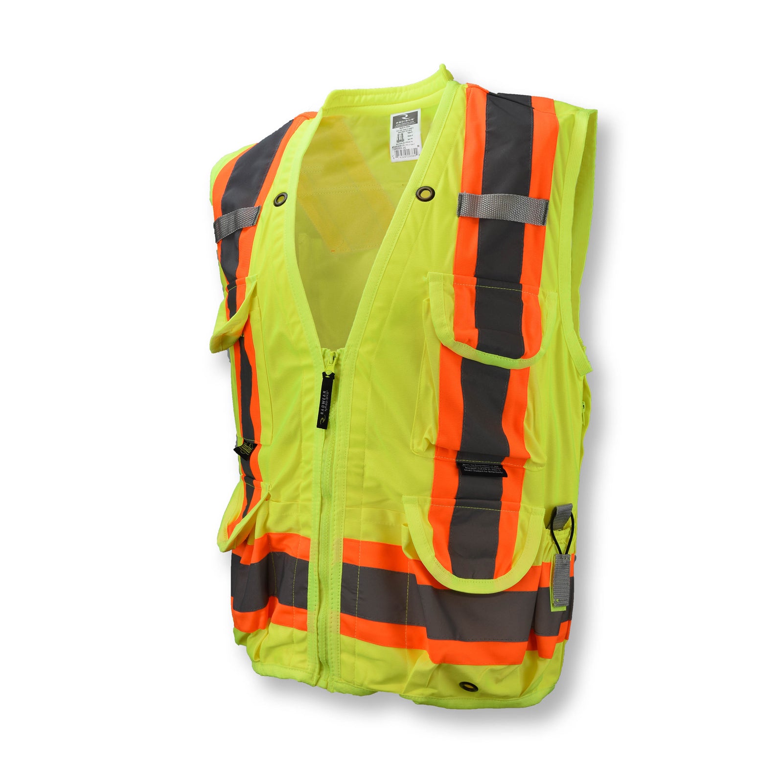 SV030X-2 Heavy Duty 10-Pocket Cruiser Vest with Back Pouch X-Back - Hi Vis Orange - Size 4X