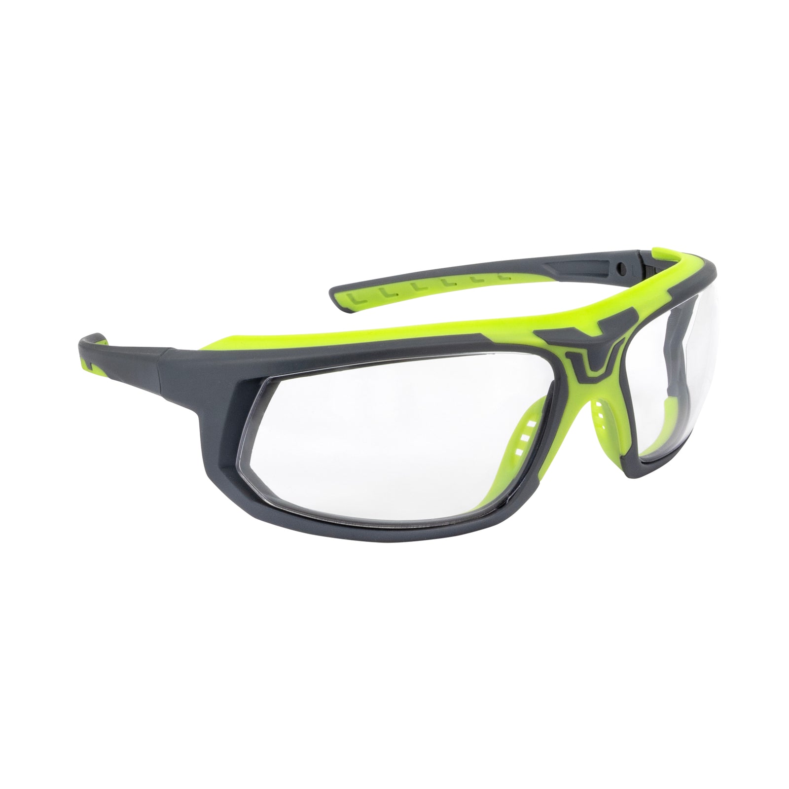 GLYF® Safety Eyewear with Comfort Soft-Touch Liner - Hi-Vis/Gray Frame, Smoke Lens