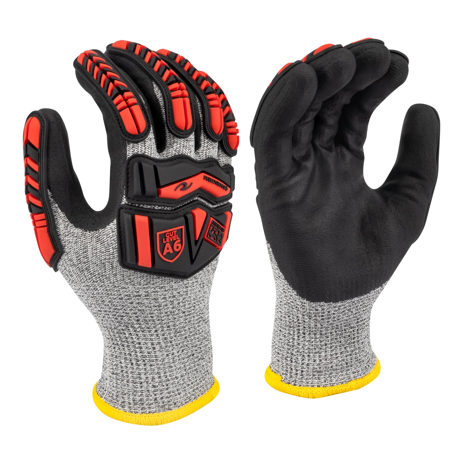 RWG816 Acrylic Lined HPPE Shell with TPR and Nitrile Palm A6 Cut Protective Glove - Size XL