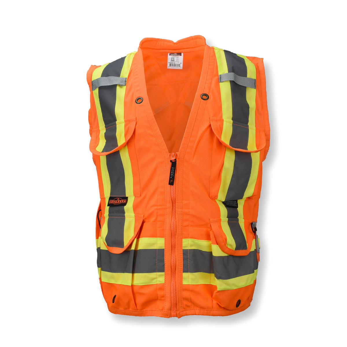 SV030X-2 Heavy Duty 10-Pocket Cruiser Vest with Back Pouch X-Back - Hi Vis Orange - Size 4X