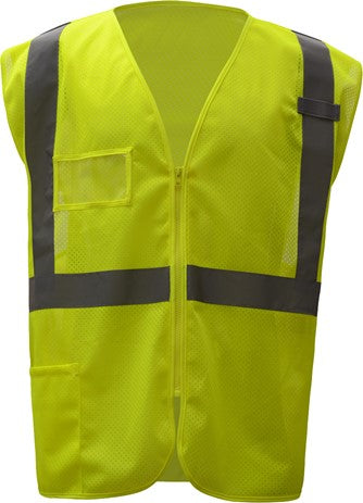 Standard Class 2 Mesh Zipper Safety Vest W/ ID Pocket