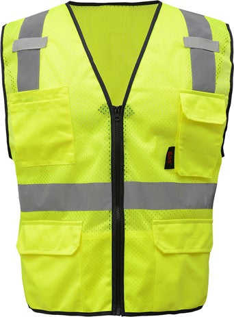 Premium Class 2 Multi-Purpose Mesh Zipper 6 Pockets Vest