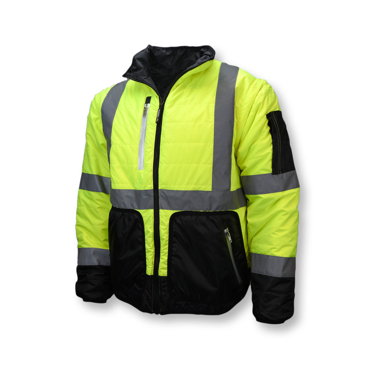 SJ510 Quilted Reversible Four-in-One Jacket with Zip-Off Sleeves - Size 4X