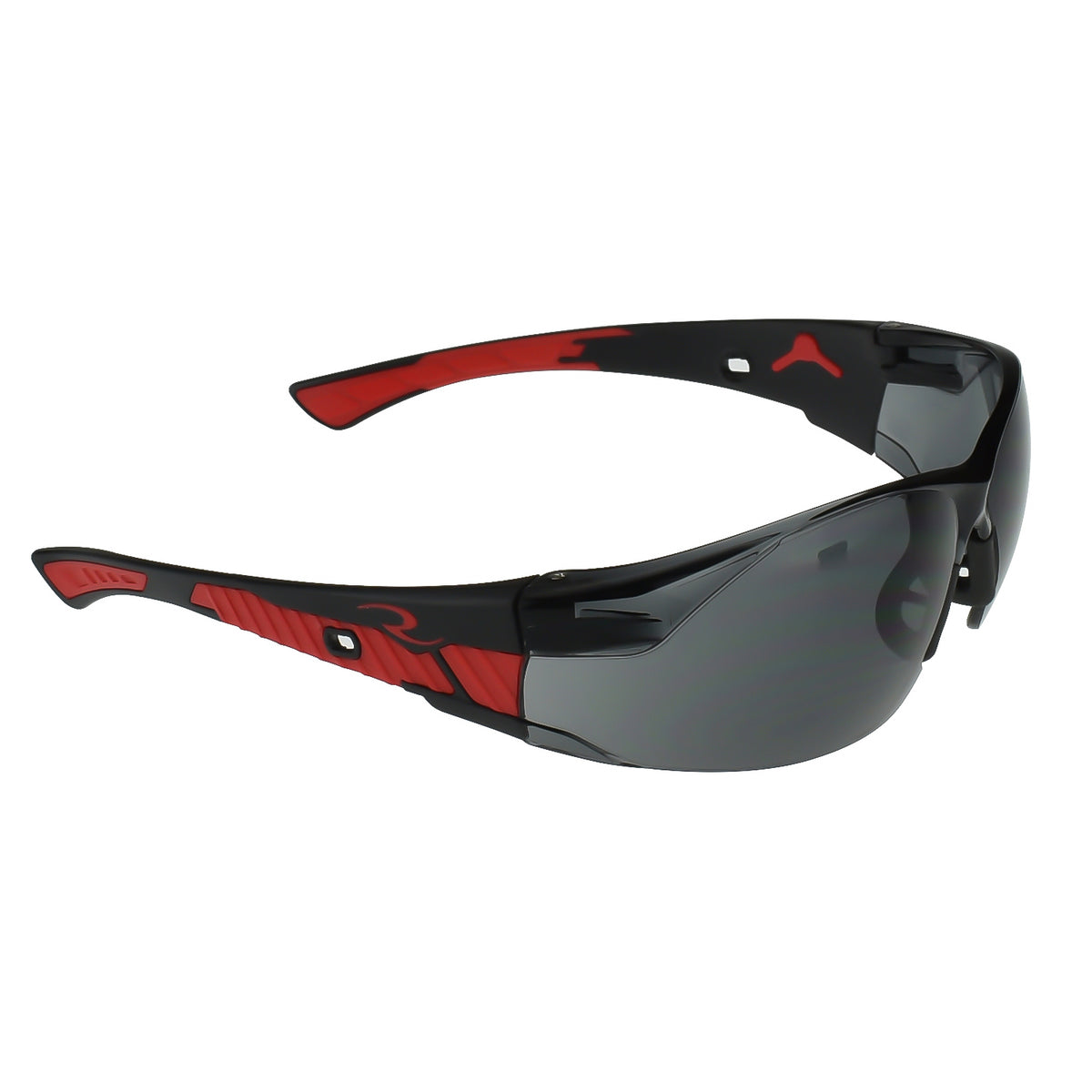 Obliterator™ Safety Eyewear - Black/Red Frame - Indoor/Outdoor Lens