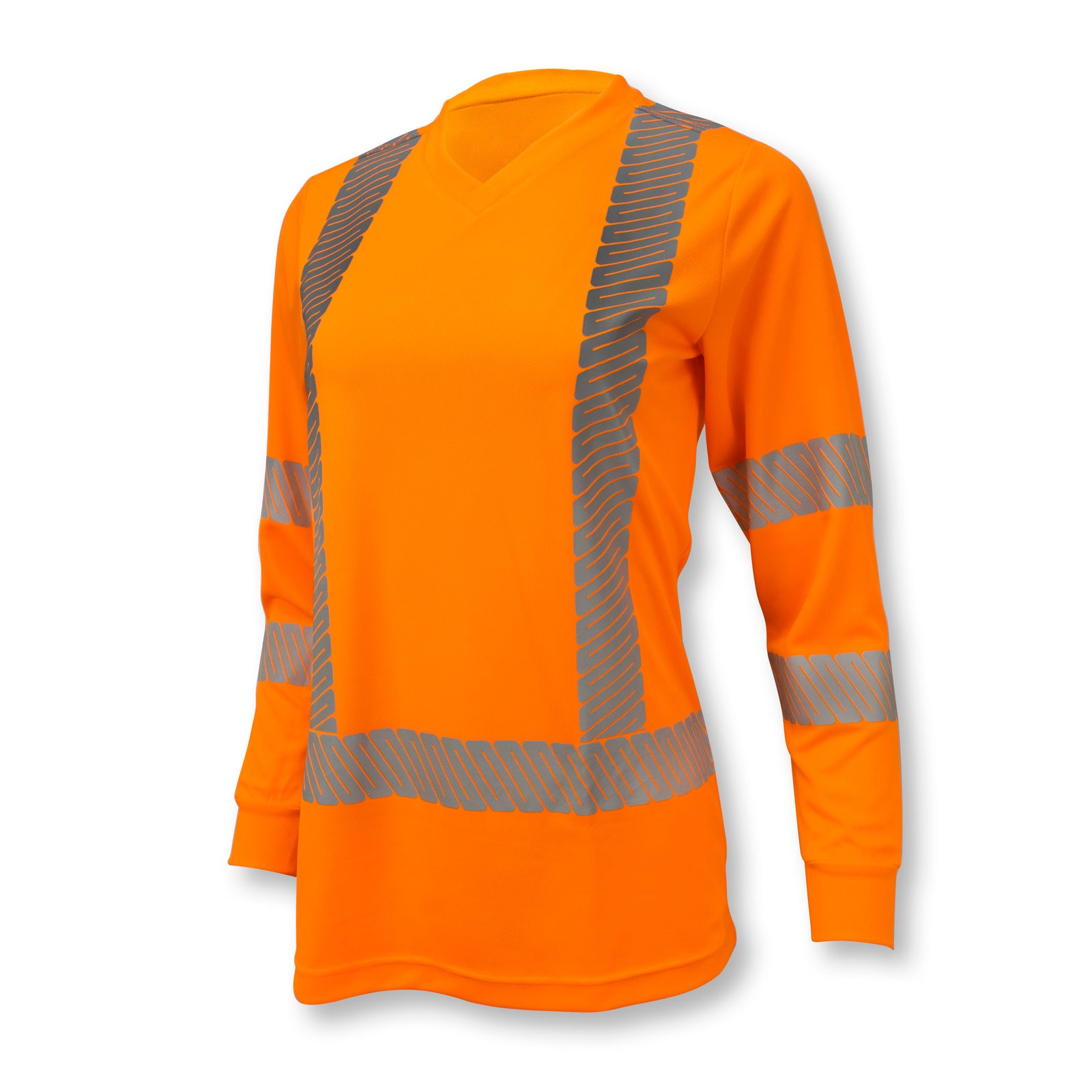ST21 Class 3 High Visibility Women's Long Sleeve T-Shirt with Max-Dri™ - Orange - Size 2X