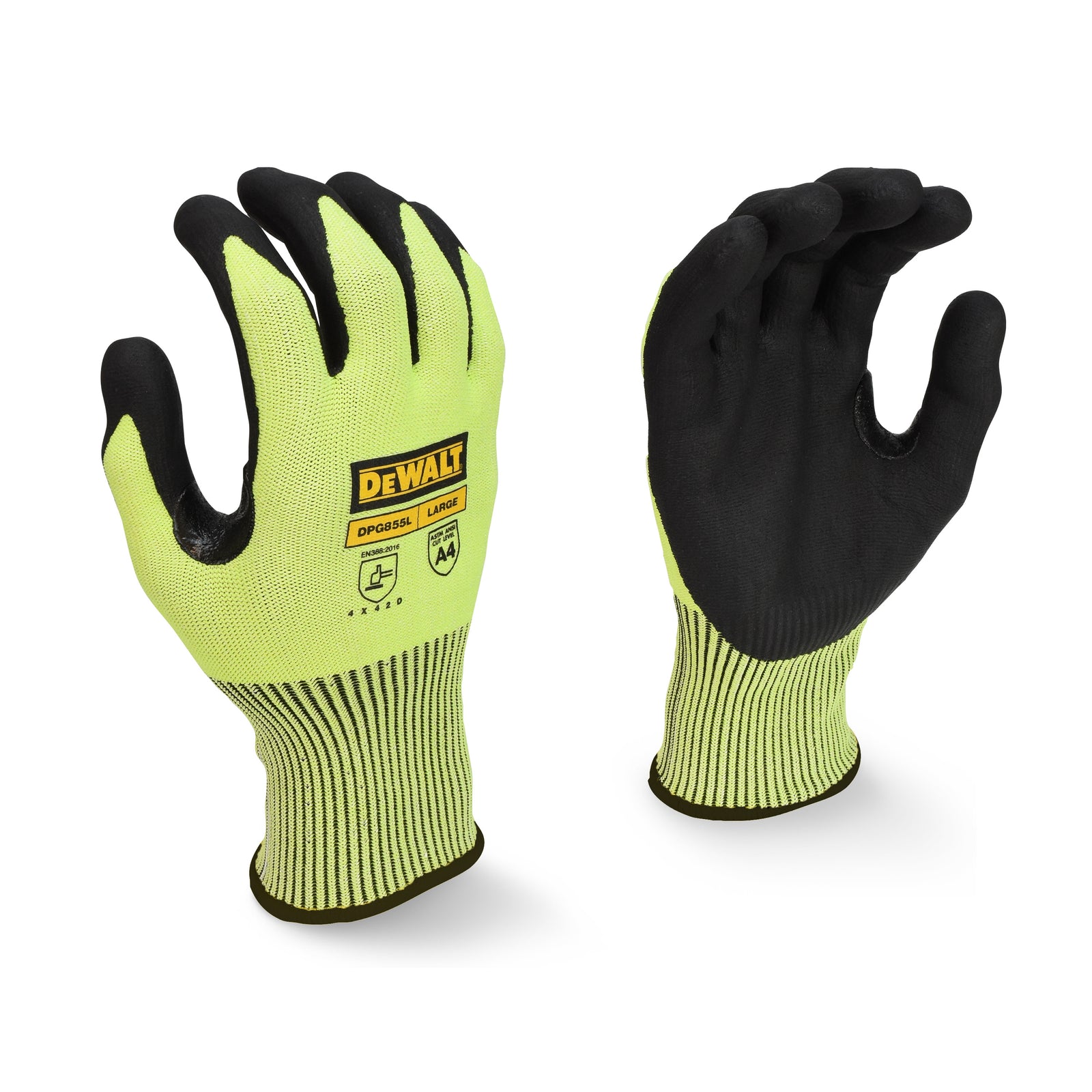 DPG855 Hi-Vis Foam Nitrile A4 Cut Glove - Size S