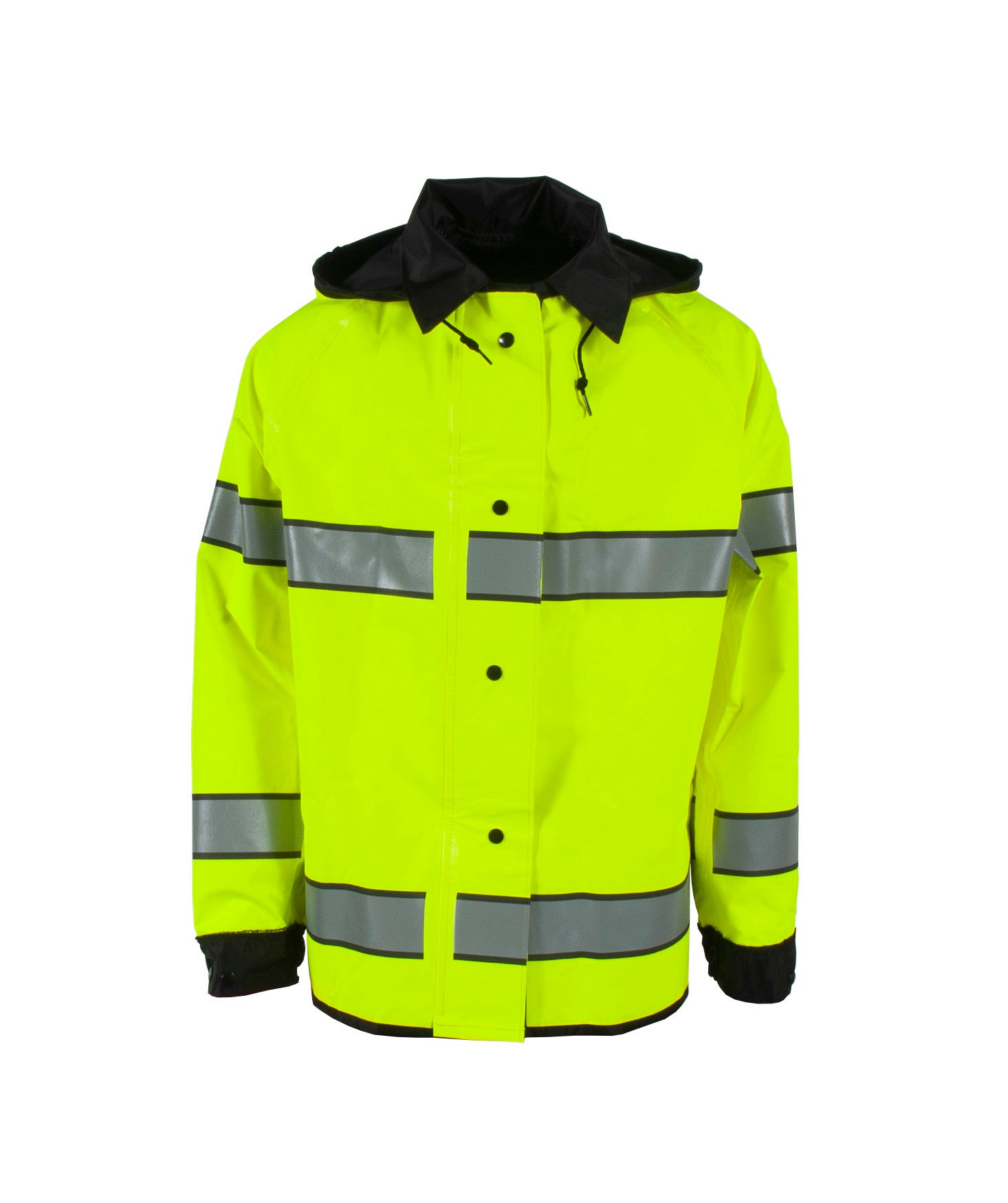 4703RJH3M Safe Officer Reversible Rain Jacket with Reflective Taping - Hi-Vis Lime/Black - Size 2X