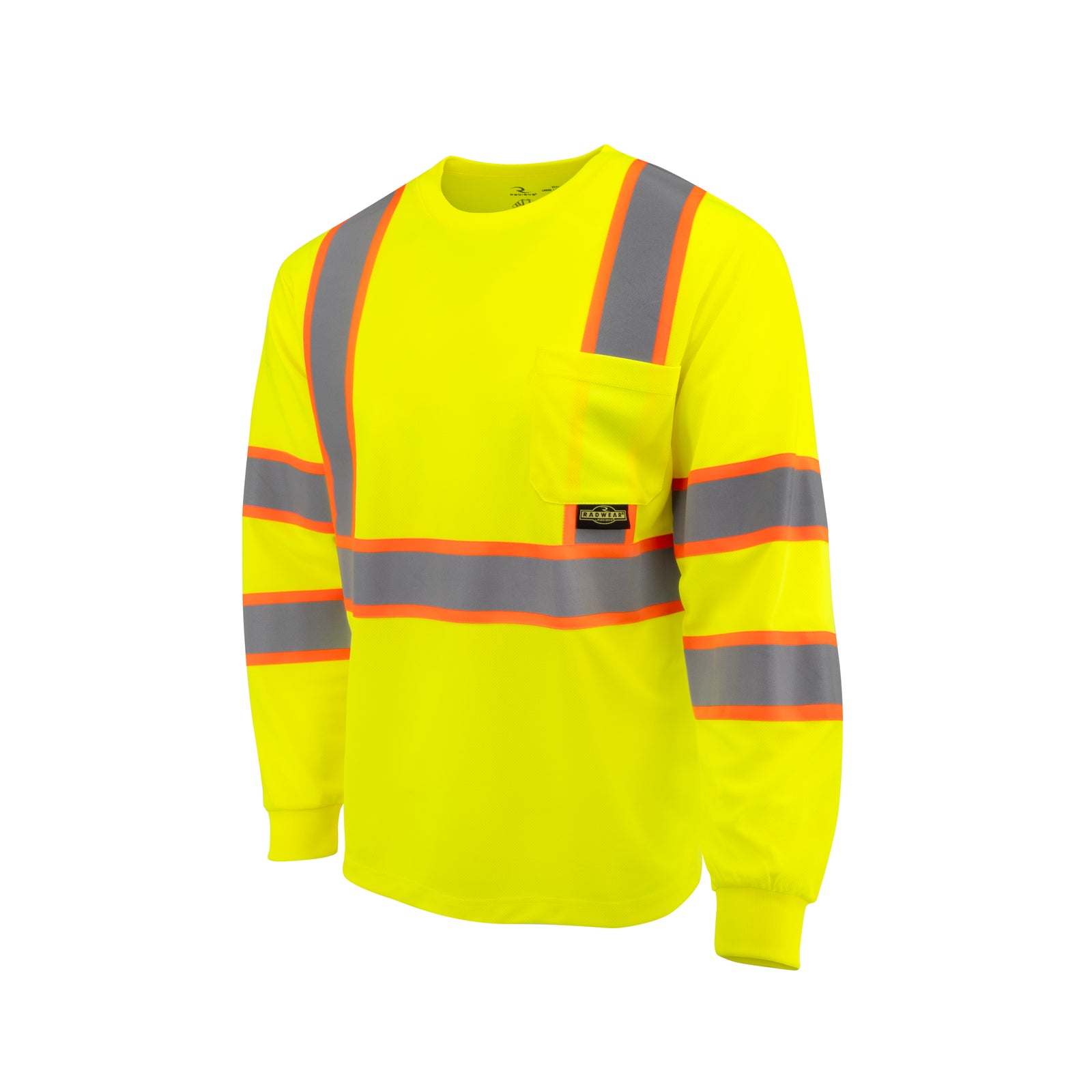 ST41-3 Class 3 Mesh Long Sleeve T-Shirt with Contrast Trim - Orange - Size 3X