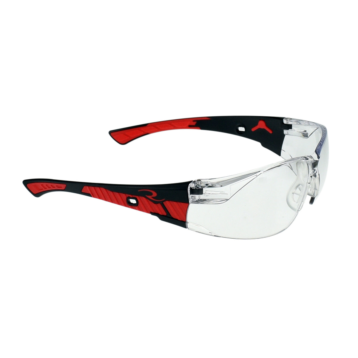 Obliterator™ Safety Eyewear - Black/Red Frame - Indoor/Outdoor Lens