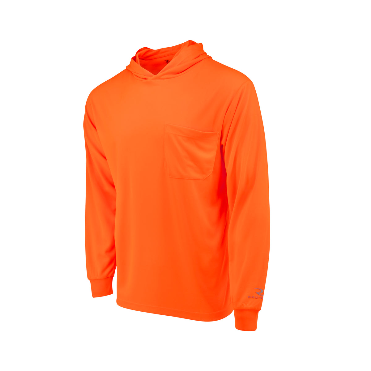 ST61-N Hooded Non Rated Mesh Long Sleeve T-Shirt - Orange - Size XL