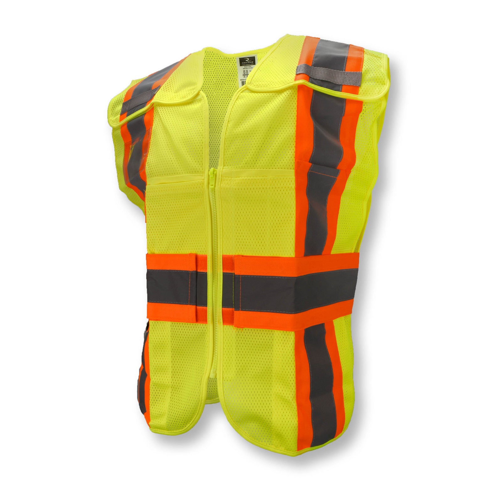 SV24-2 Type R Class 2 Breakaway Expandable Two Tone Mesh Safety Vest - Orange - Size 3X-5X