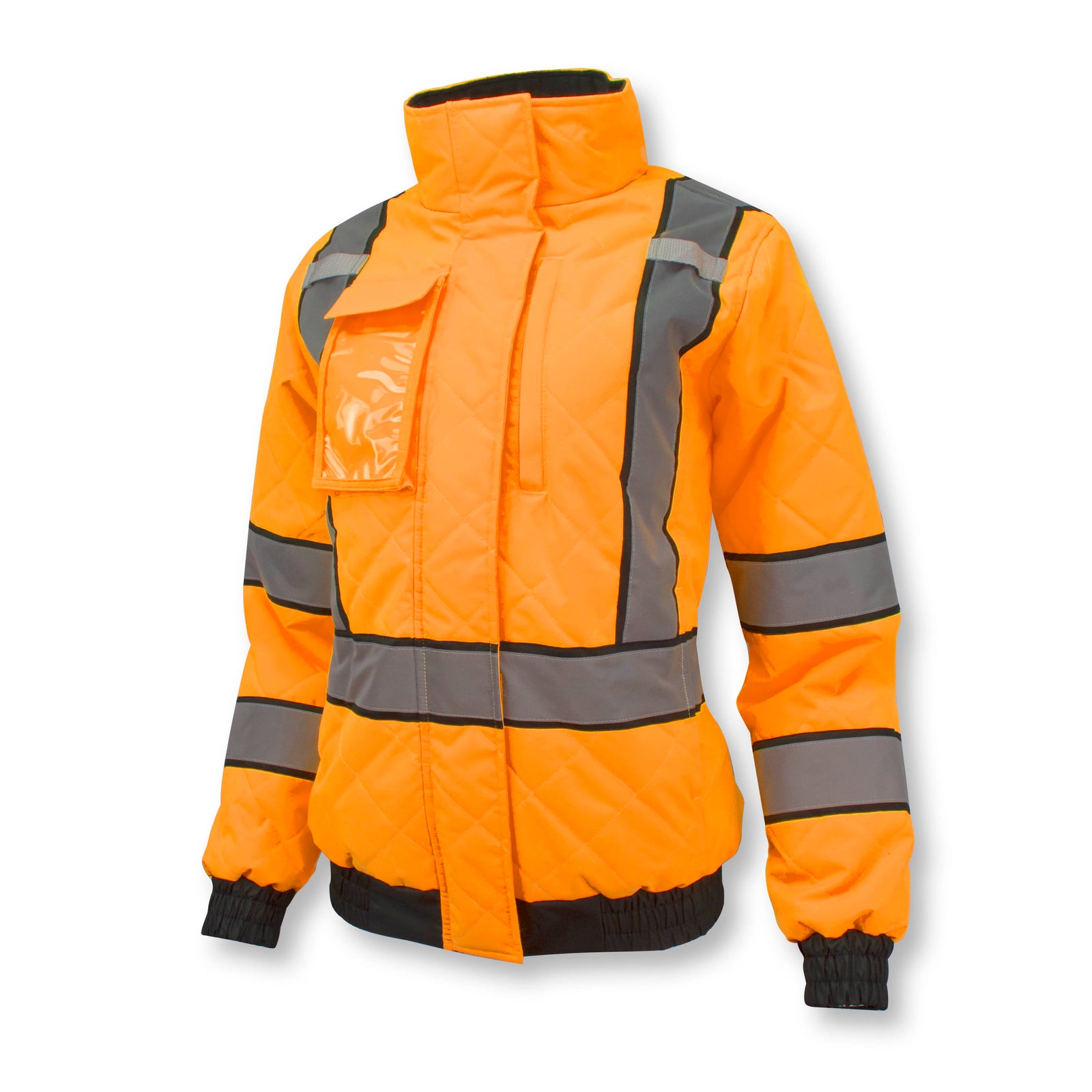 SJ930-3ZOW Women's Class 3 Quilted Bomber Jacket - Orange - Size S