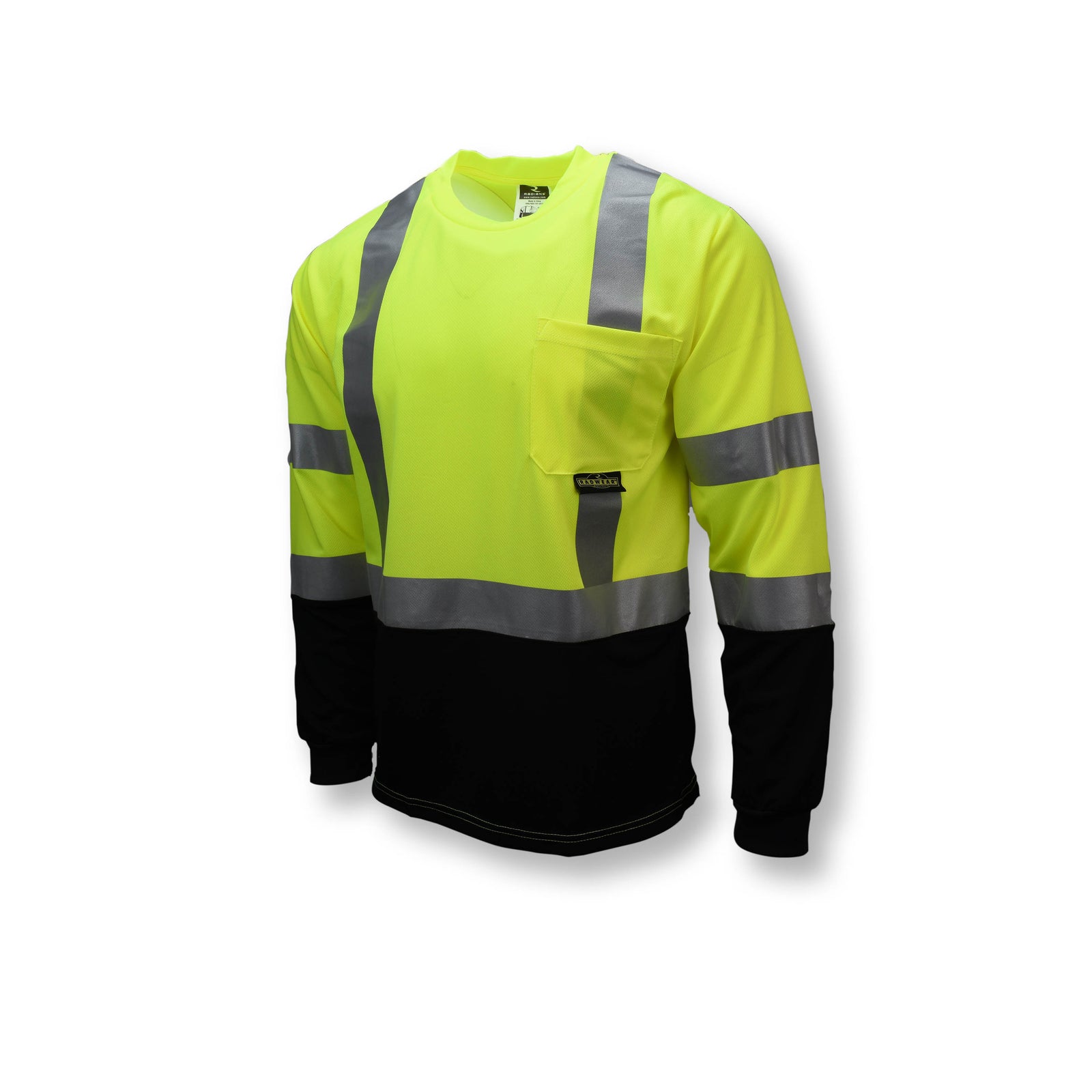 ST21B Type R Class 3 Long Sleeve Black Bottom T-Shirt - Orange/Black - Size M