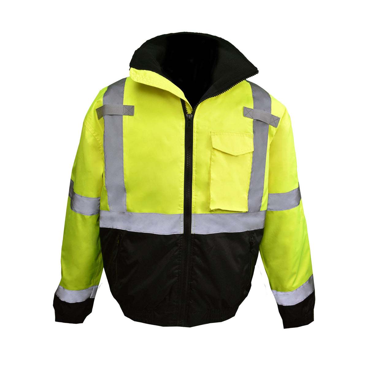 SJ11QB Type R Class 3 Weatherproof Bomber Jacket with Quilted Liner - Hi-Vis Green - Size 2X