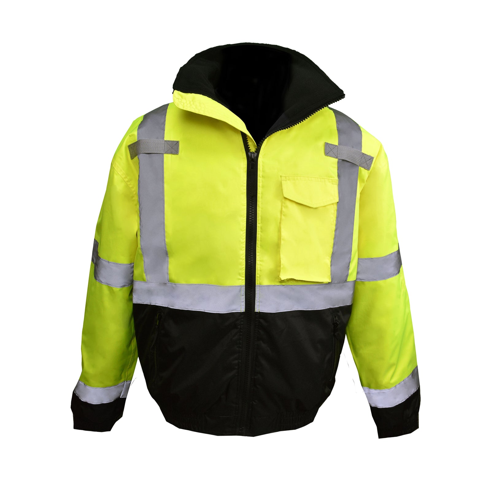 SJ11QB Type R Class 3 Weatherproof Bomber Jacket with Quilted Liner - Hi-Vis Green - Size 2X