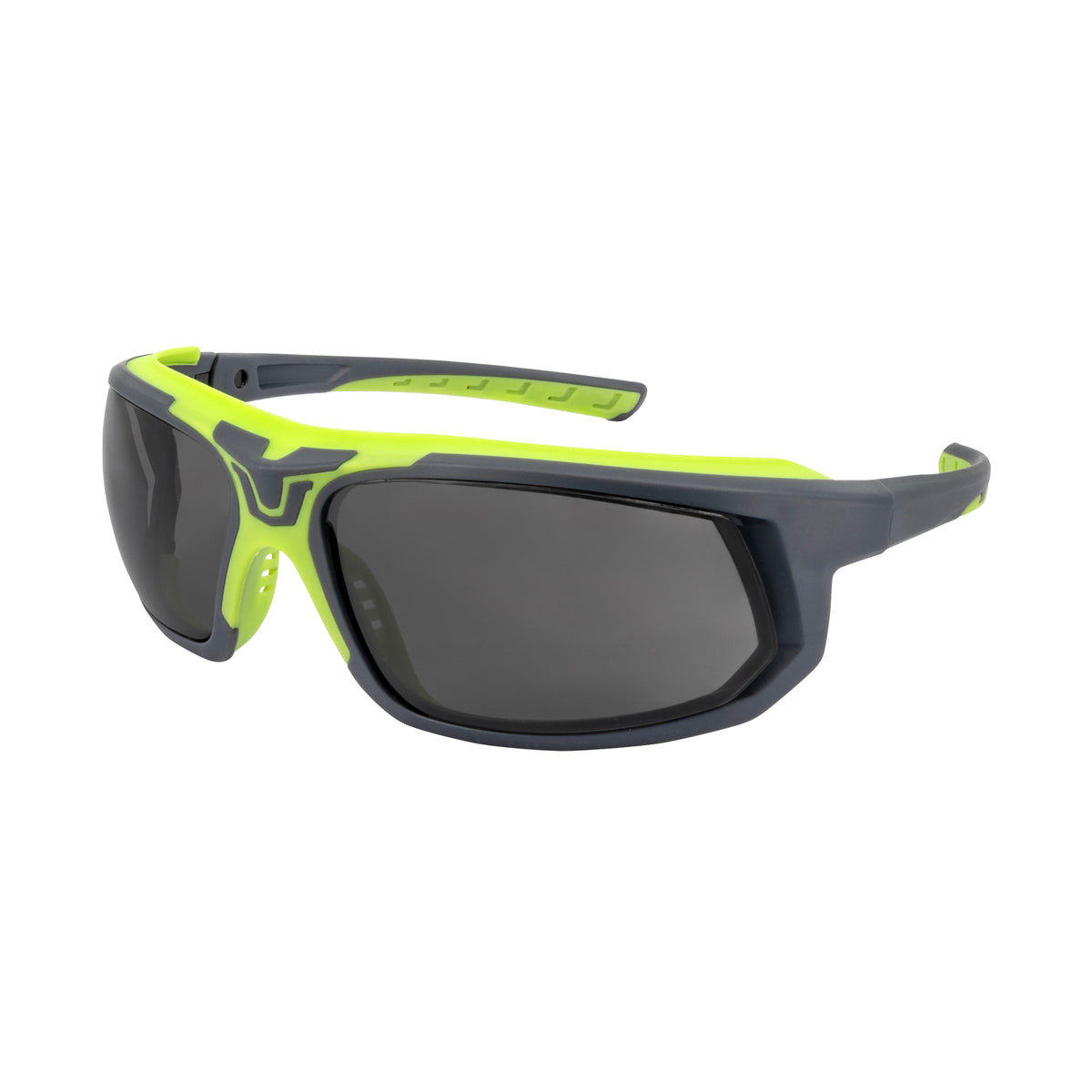 GLYF® Safety Eyewear with Comfort Soft-Touch Liner - Hi-Vis/Gray Frame, Smoke Lens