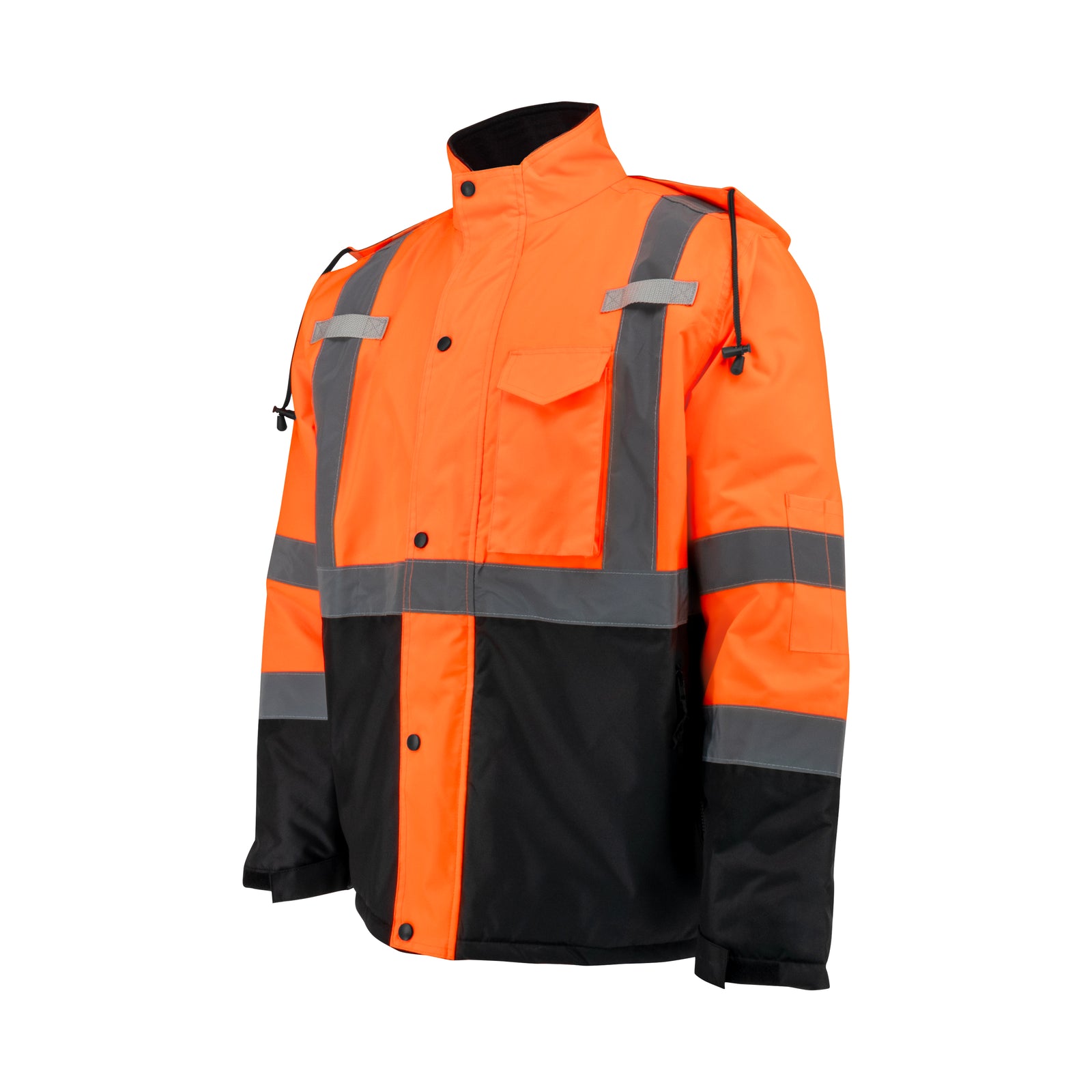 SJ411QB Class 3 Economy Parka with Quilted Lining - Hi-Vis Green / Black - Size 4X