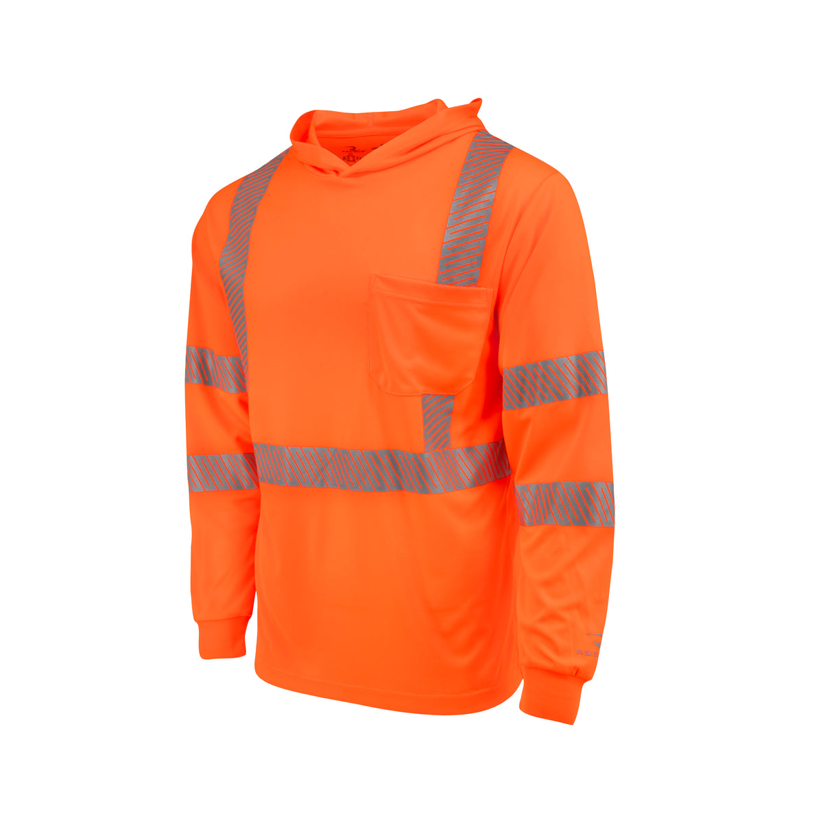ST61-3 Hooded Type R Class 3 Mesh Long Sleeve T-Shirt - Orange - Size 4X