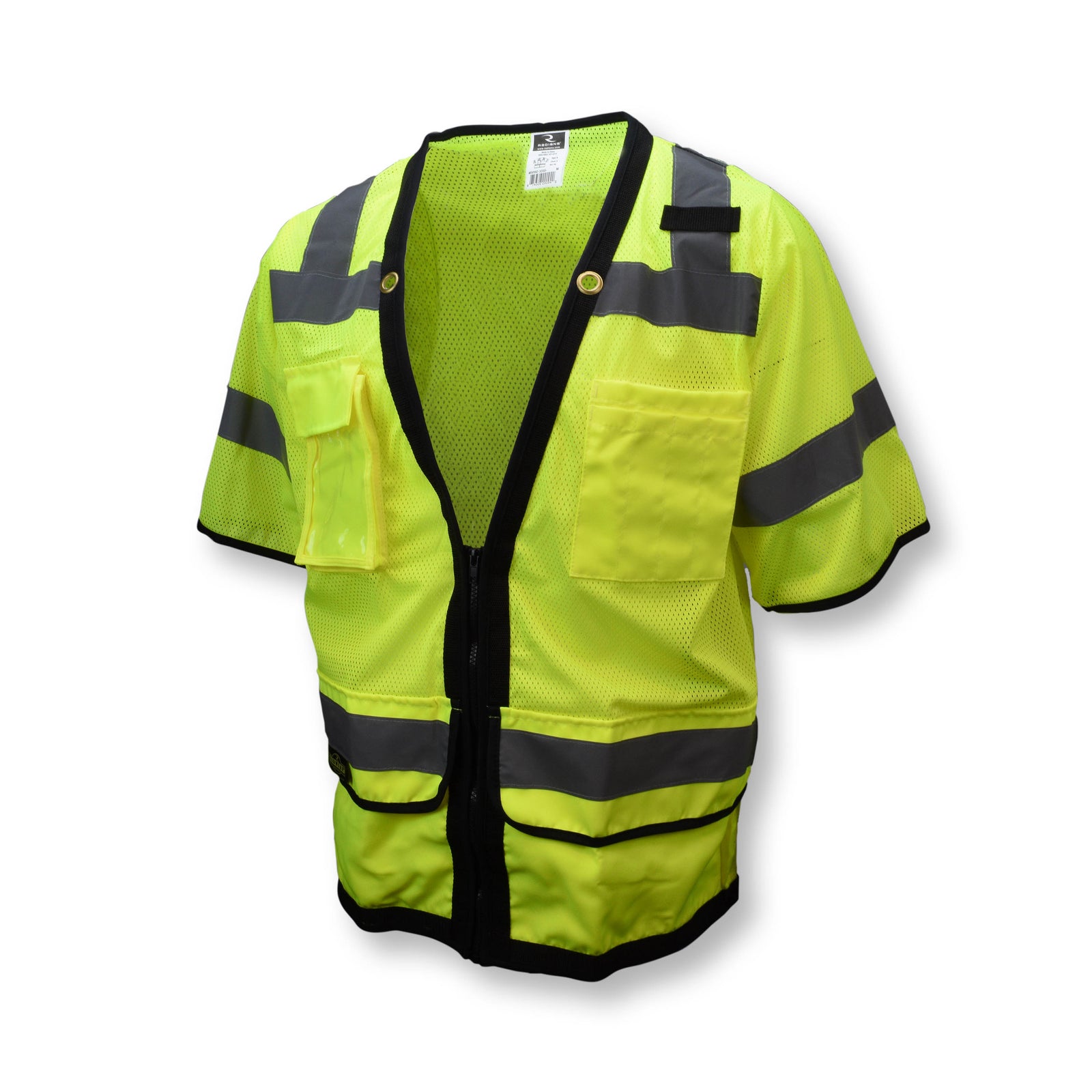 SV59Z-3 Type R Class 3 Heavy Duty Mesh Surveyor Safety Vest with Zipper - Green - Size 3X